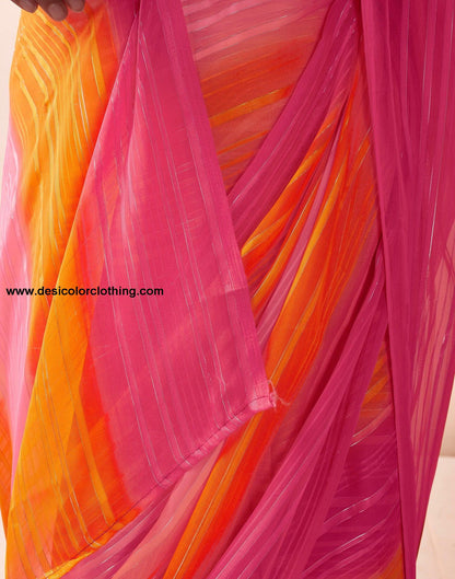Turmeric Georgette Printed Ready to Wear Saree