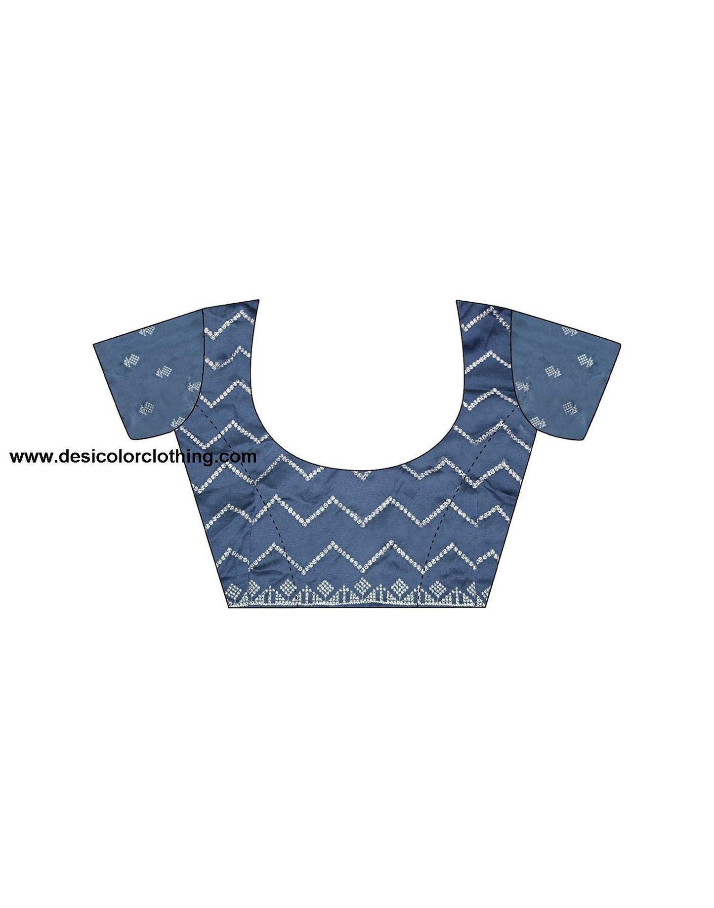 Blue Swarovski Georgette Embroidery Saree