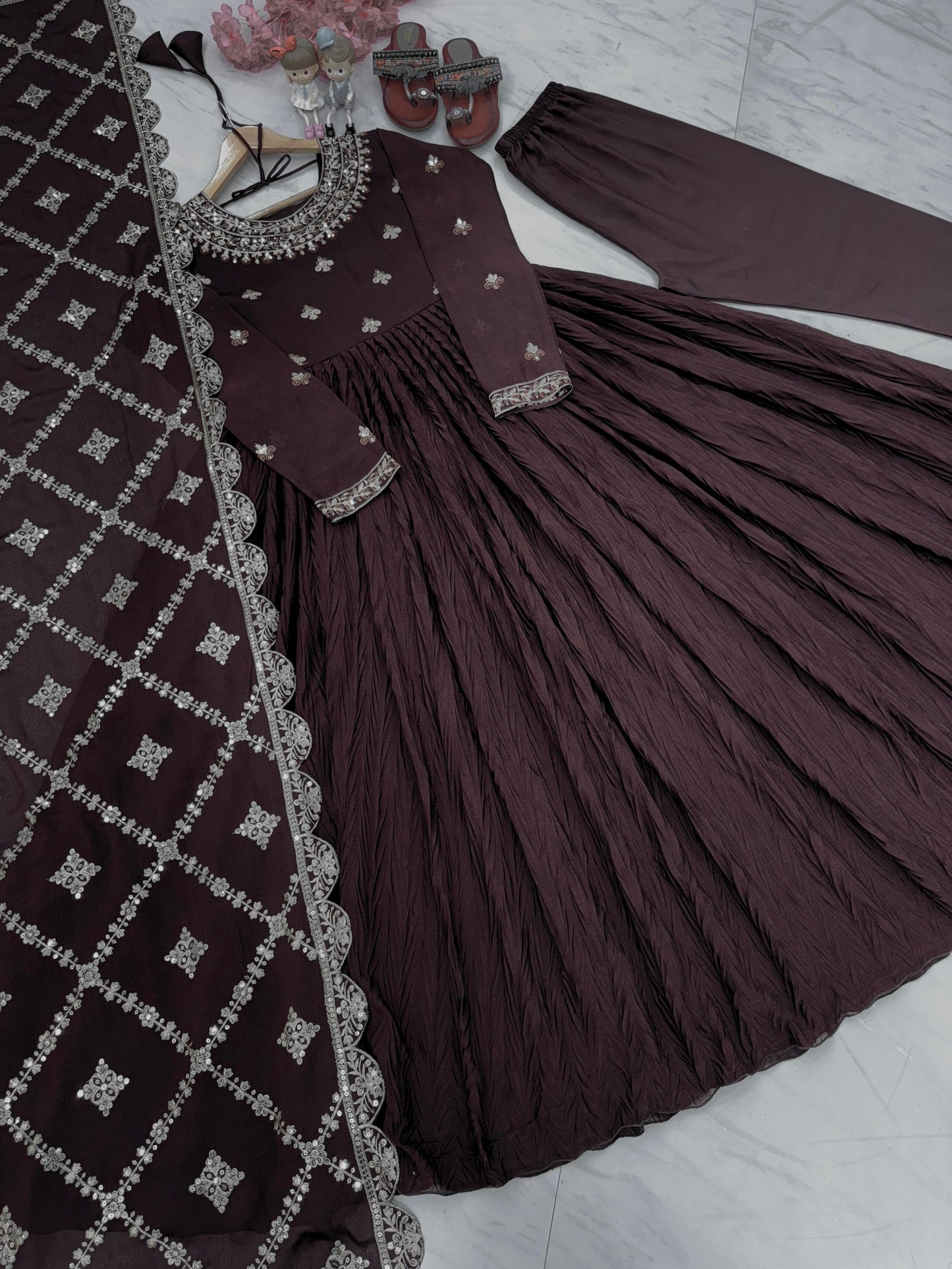 Product Image - Elegant Gown with Dupatta Collection 2024 - Ethnic and Festive Wear