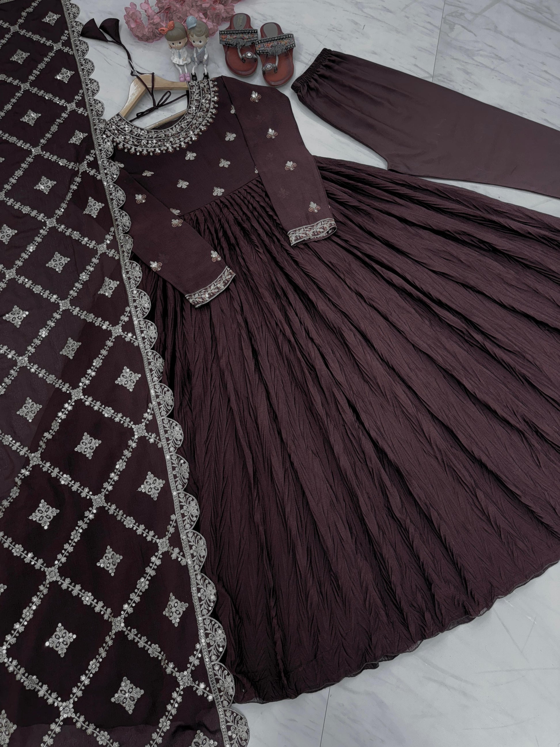 Product Image - Elegant Gown with Dupatta Collection 2024 - Ethnic and Festive Wear