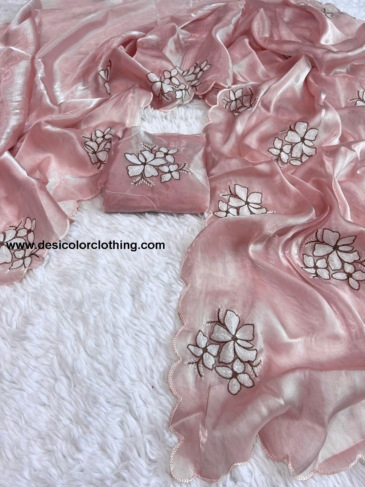 Pure Glass Jimmy Chu Chiffon Saree Collection*