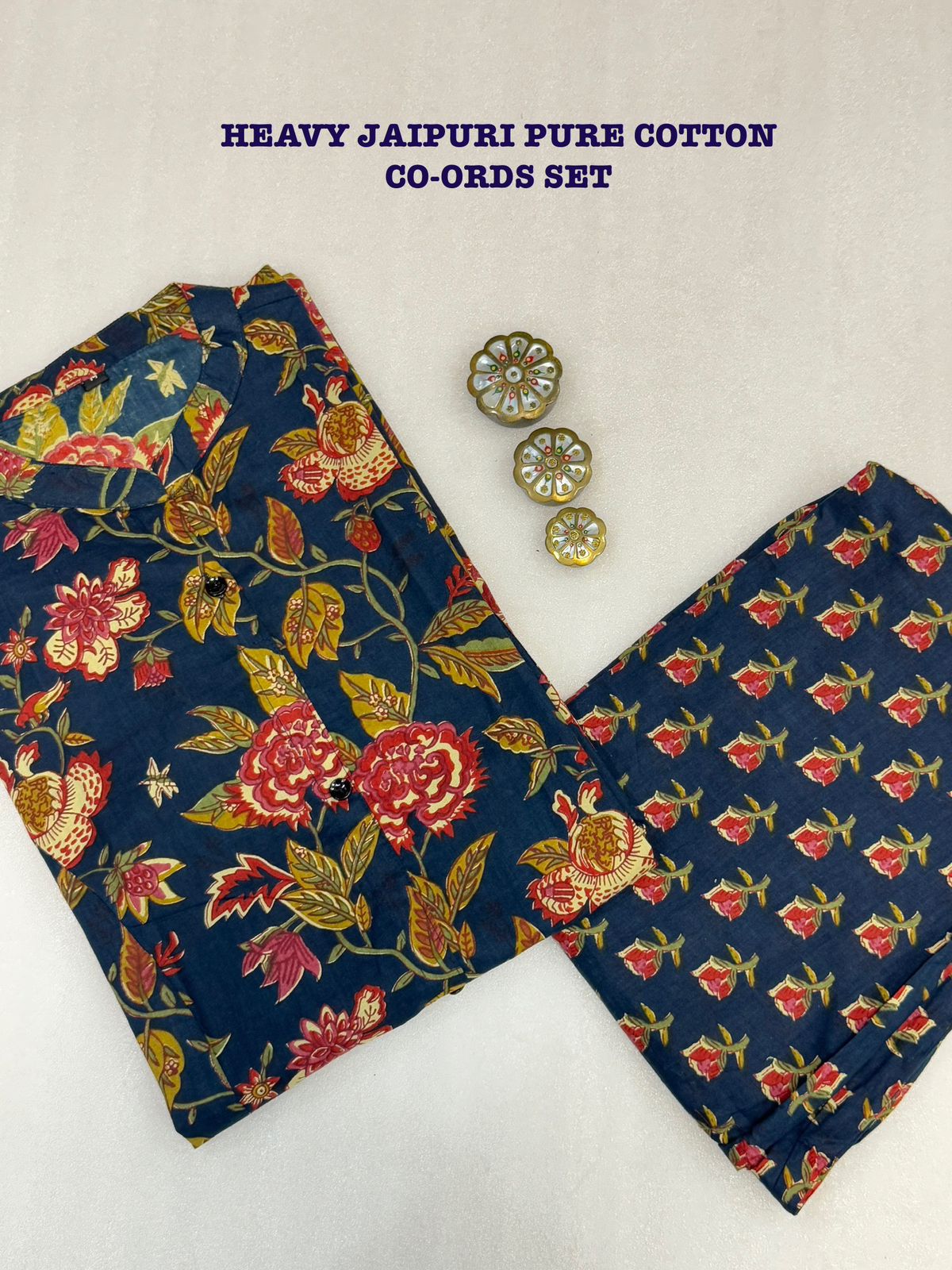 Product Image - Pure Jaipuri Cotton Co-ords Set | Block Print Ethnic Wear