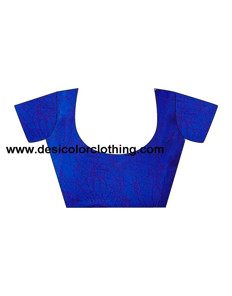Dark Blue Georgette Printed Saree
