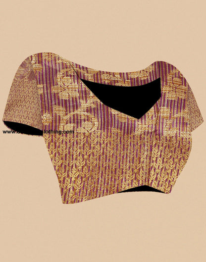 Wine Banarasi Silk Saree