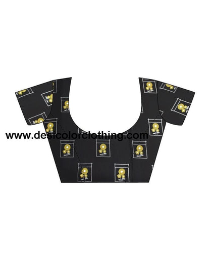Black Silk Printed Sarees