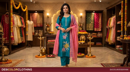 Product Image - Elegant Lite Blue Party Wear Suite - 1