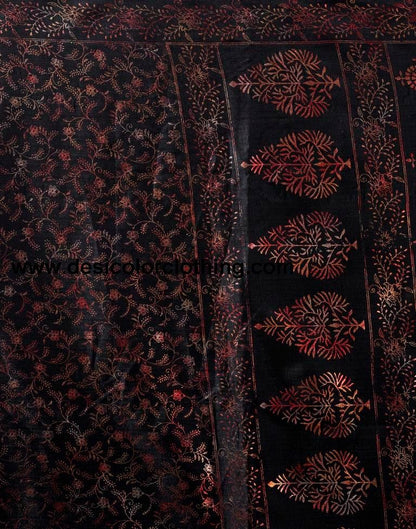 Black Silk Printed Saree