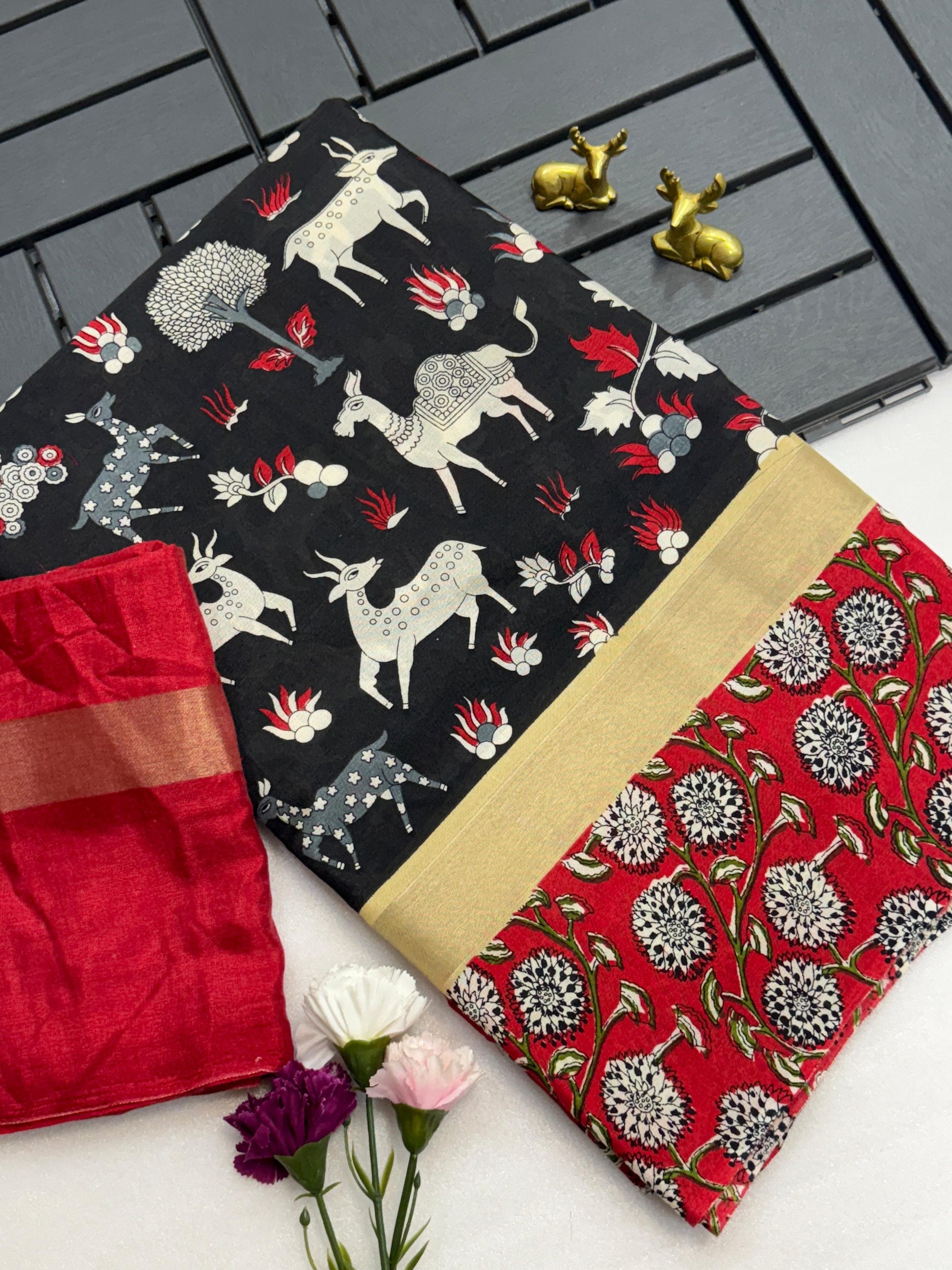 Product Image - Exclusive Designer Chanderi Silk Saree with Kalamkari Print