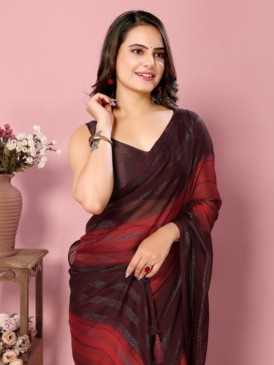 READY TO WEAR 1 MIN SAREE - SOFT NAYLONE SAREE