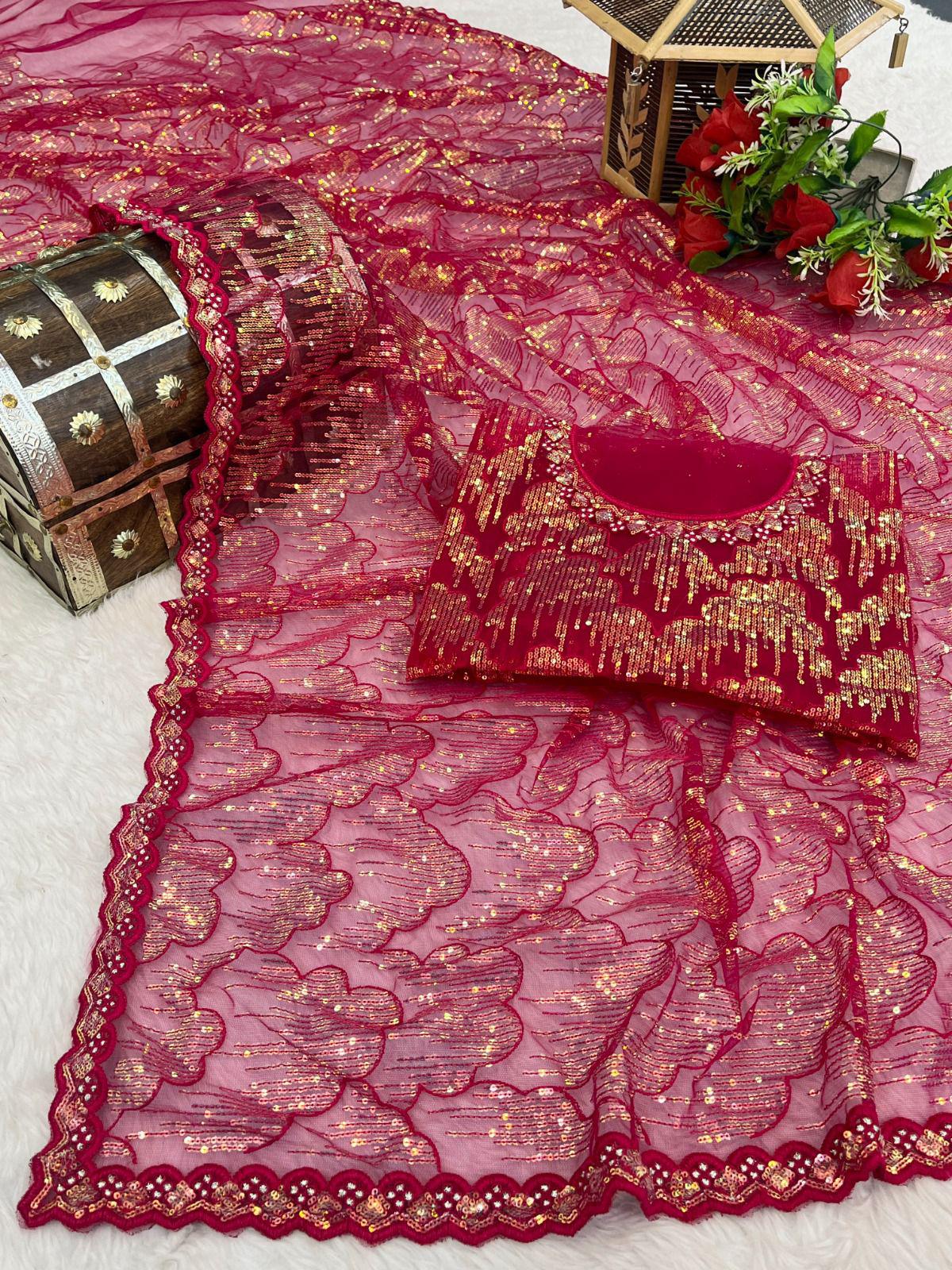 Product Image - Exquisite Designer Georgette Saree with Sequin Work