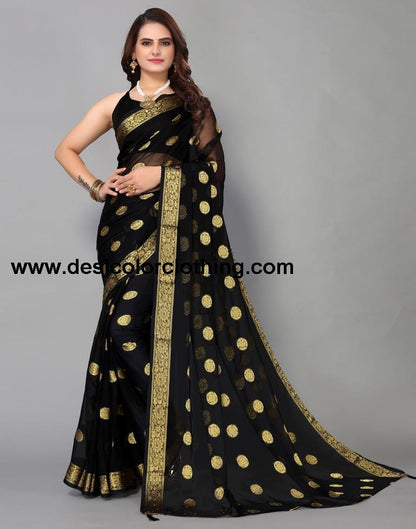 Black Chiffon Saree