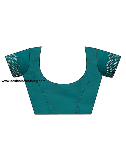 Turquoise Swarovski Georgette Stone Work Saree