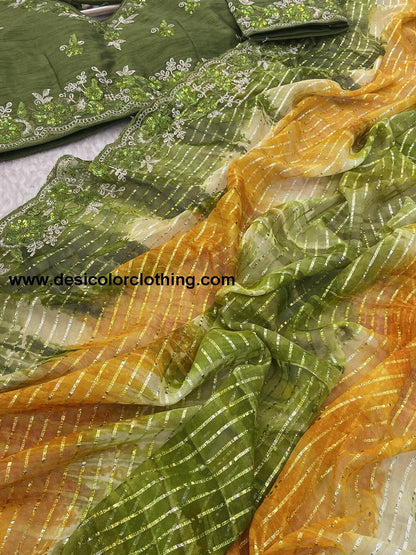 Pure Soft Georgette Sarees with Silver Weaving lining Nd Prisam Print With Heavy Embroidery Threads Sequence Ton to Ton work border aarco*