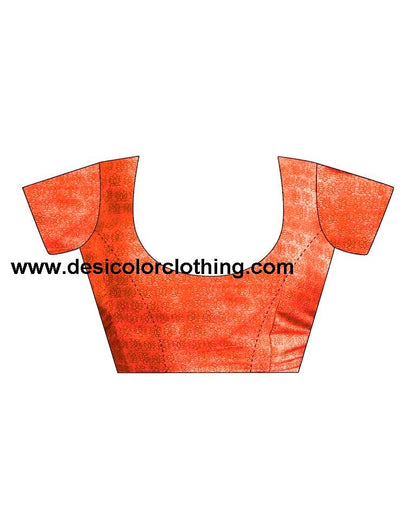 Rust Silk Printed Sarees