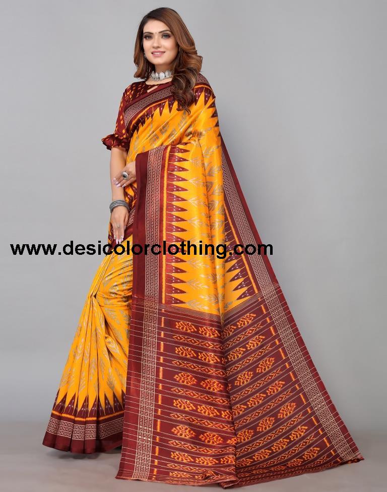 Yellow Silk Saree
