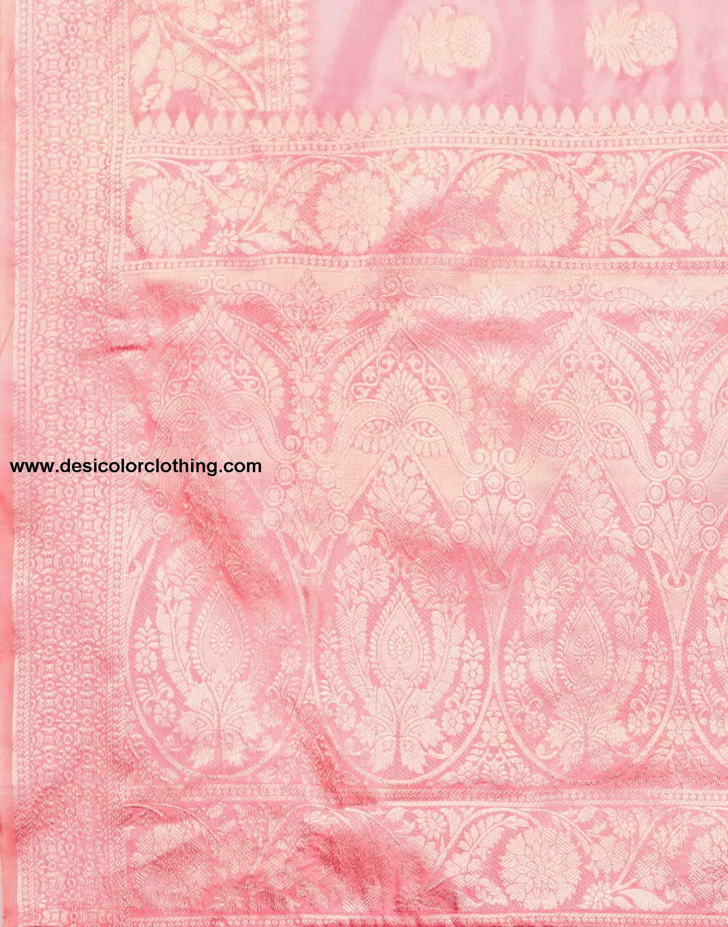 Pink Banarasi Silk Woven Saree