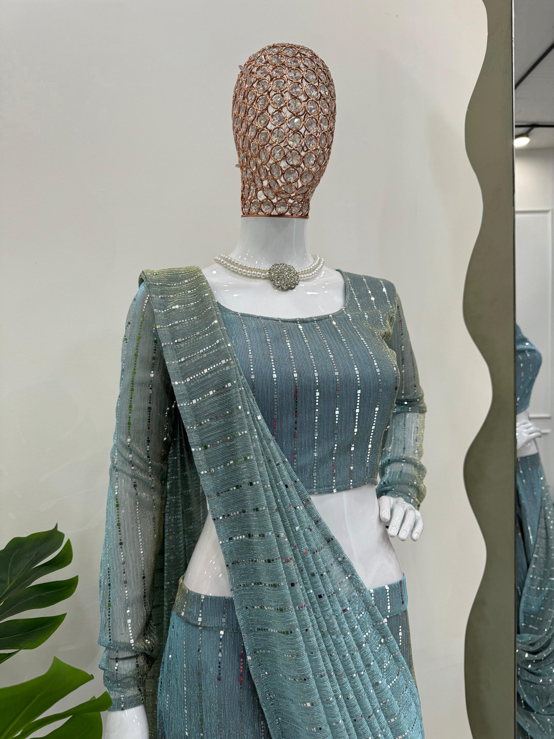 Product Image - Elegant Reday to Wear Lehengha Saree - Designer Georgette Ethnic Wear