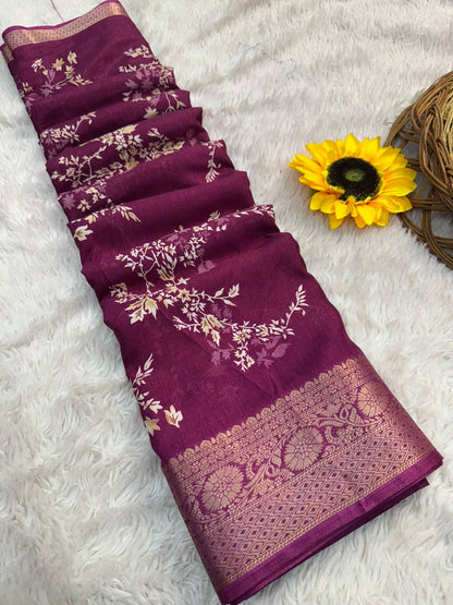 Product Image - Elegant Pure Dola Silk Designer Saree with Jacquard Butti