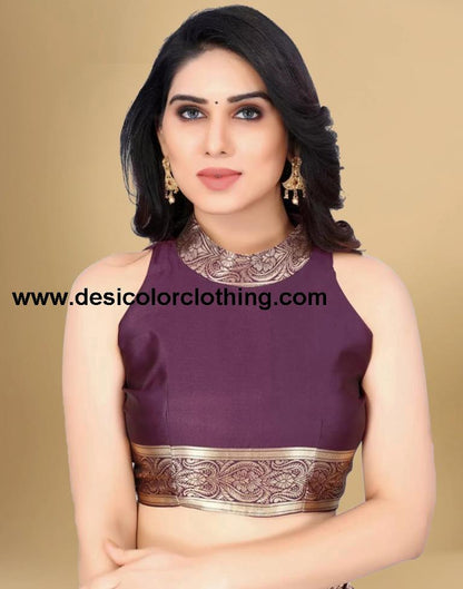 Wine Jacquard Banarasi Silk Saree