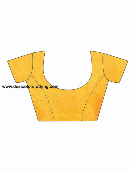 Yellow Chiffon Printed Saree