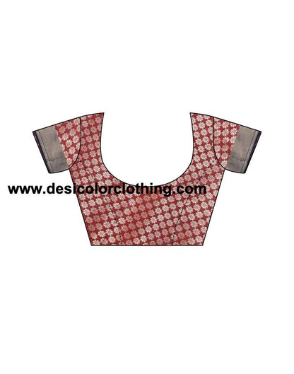 Red Coloured Poly Silk Jacquard Partywear saree