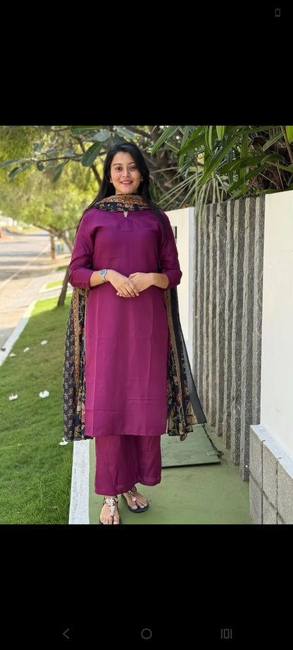 Product Image - Designer Cotton Kurti Set with Dupatta