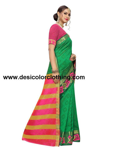 Green Banarasi Chanderi Saree