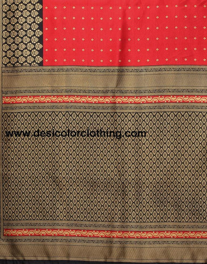 Red And Beige Silk Saree