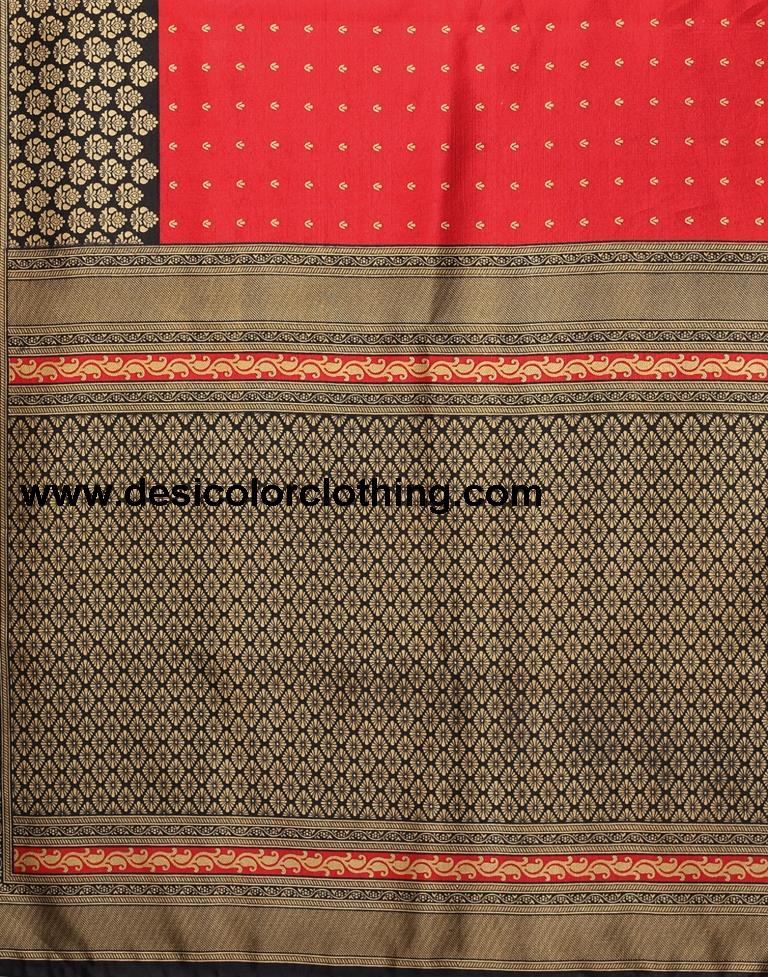 Red And Beige Silk Saree