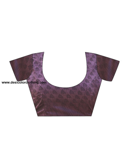 Cream Printed Silk Saree