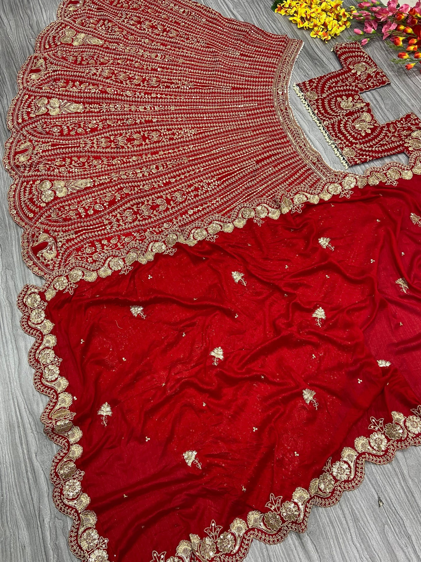 Product Image - Stunning Designer Lehenga Red