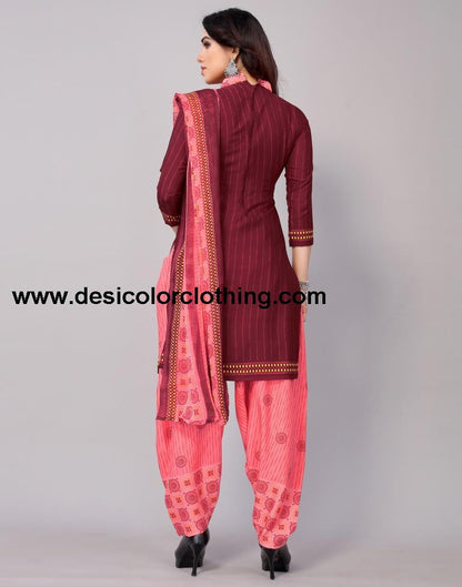 Printed Polyester Unstitched Salwar Suit Material