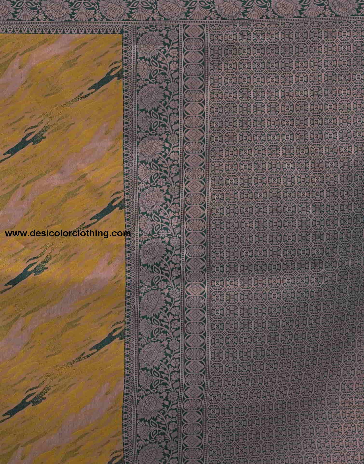 Yellow Banarasi Silk Woven Saree