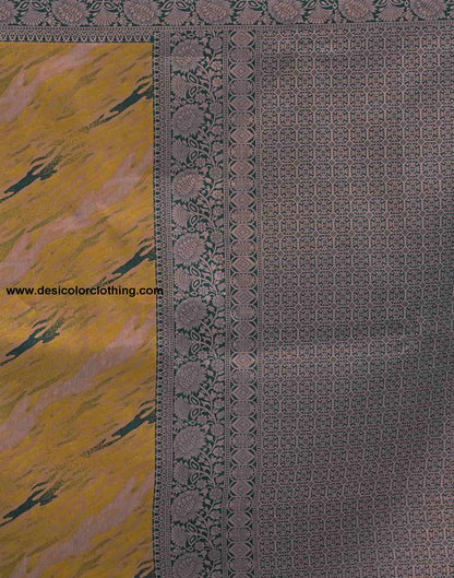 Yellow Banarasi Silk Woven Saree