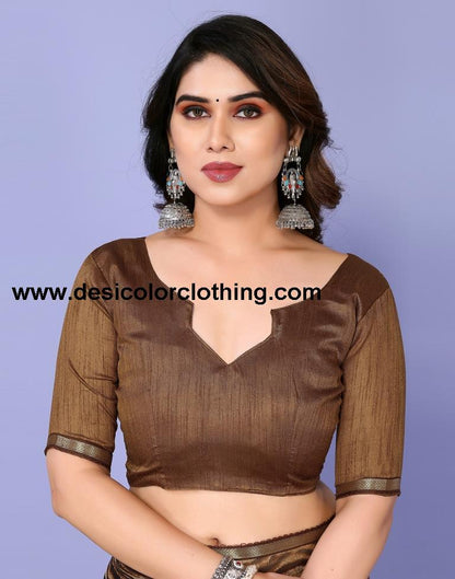 Brown Chiffon Animal Printed Saree