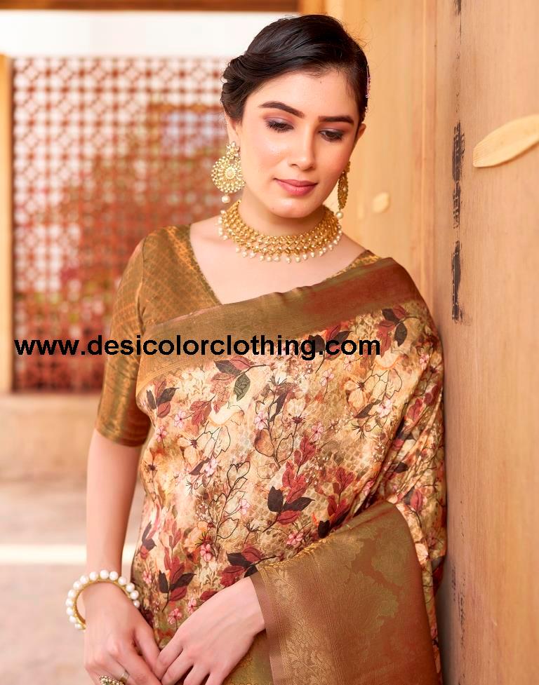 Yellow Silk Printed Ready To Wear