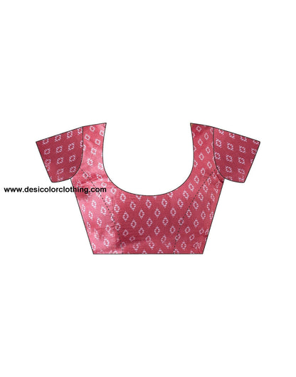 Pink Printed Silk Saree