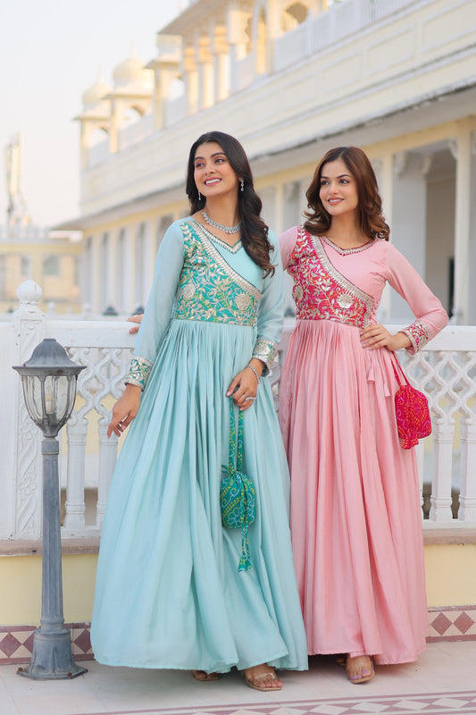 Product Image - Designer Bandhej Long Gown with Jacket | Festive & Wedding Saree Outfit