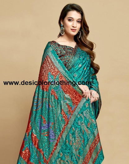 Rama Green Silk Saree