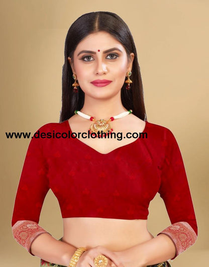 Red Jacquard Banarasi Silk Saree