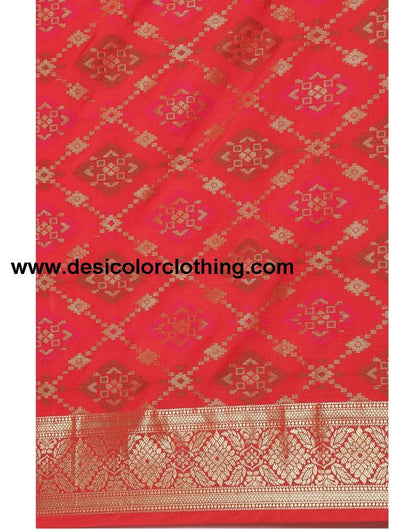 Red Coloured Poly Silk Banarasi Jacquard Saree | SLV2194S1175