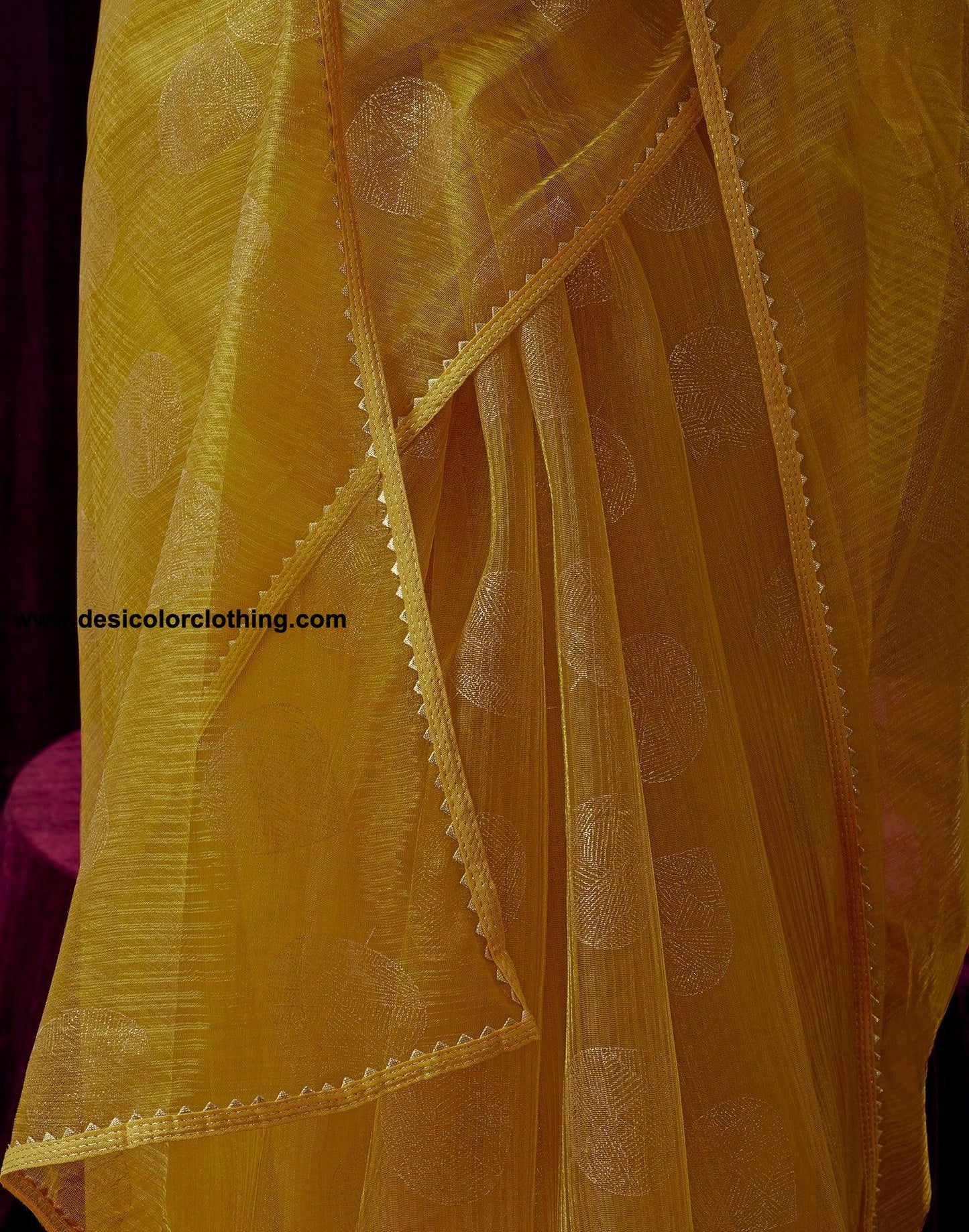 Turmeric Net Plain Saree
