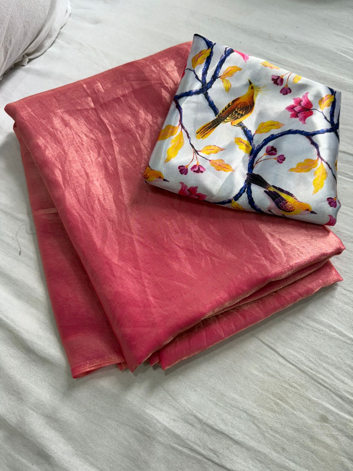 Product Image - Space Soft Silk Saree with Digital Print Blouse