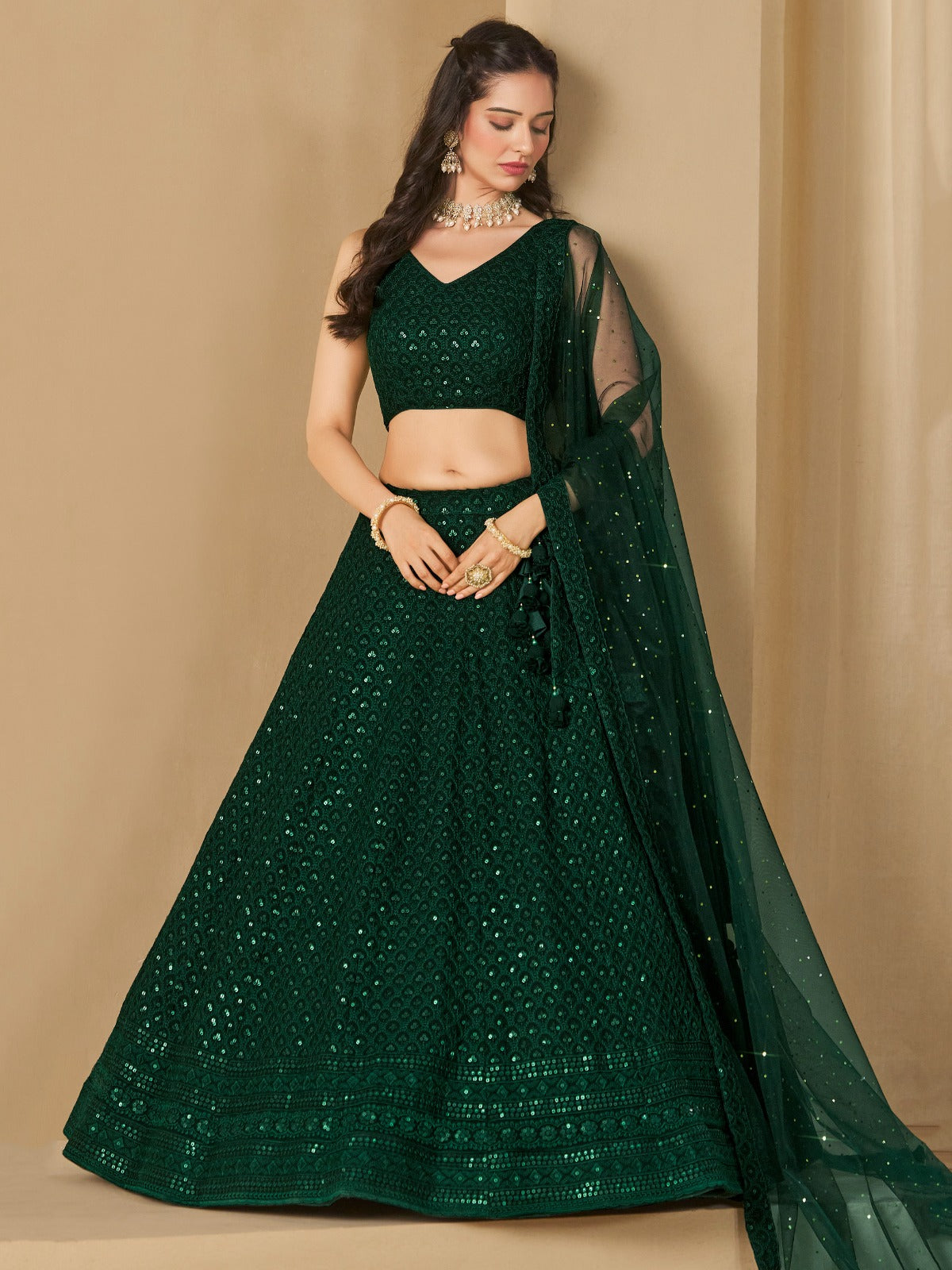 Product Image - Blue Georgette Bridesmaid Lehenga Choli