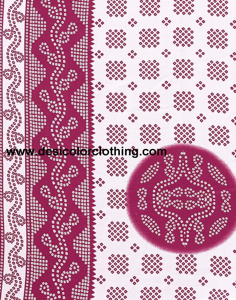 Pink Printed Cotton Unstitched Salwar Suit Material