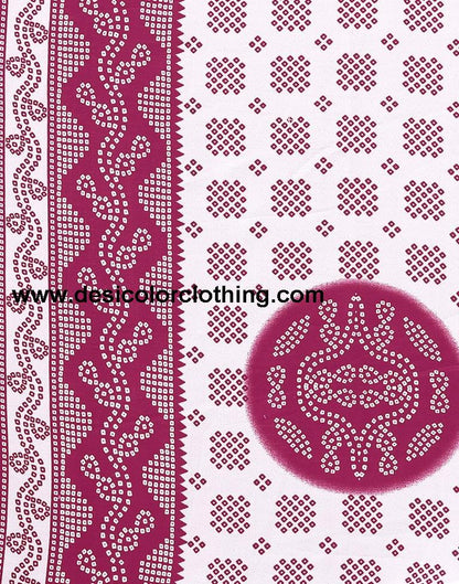 Pink Printed Cotton Unstitched Salwar Suit Material