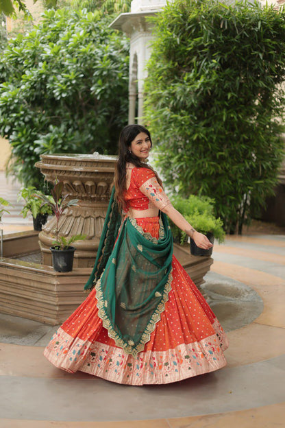 Product Image - Designer Cosmos Jacquard Lehenga Choli with Dupatta - Elegant Festive & Wedding Attire