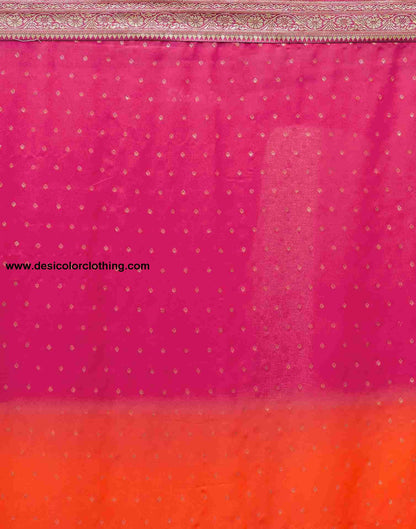 Orange Georgette Plain Saree
