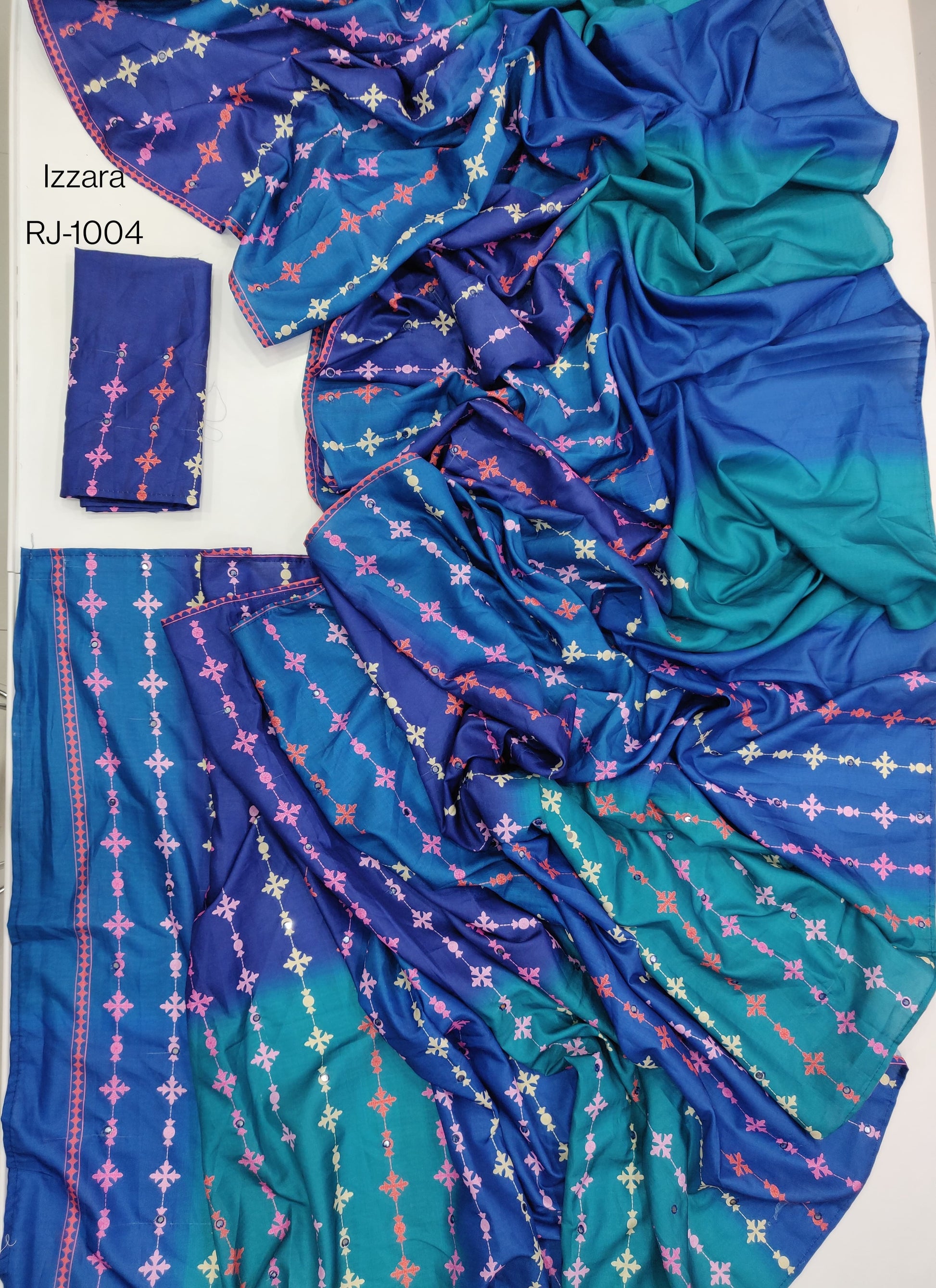 Product Image - Izzara Designer Saree - Soft Tusser with Leheriya Digital Print & Tikky Work