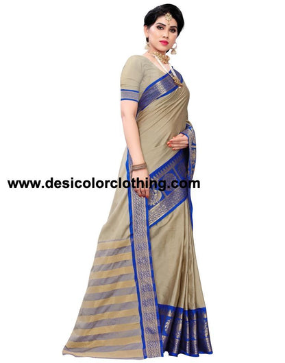 Grant Beige Coloured Poly Silk Jacquard Partywear saree